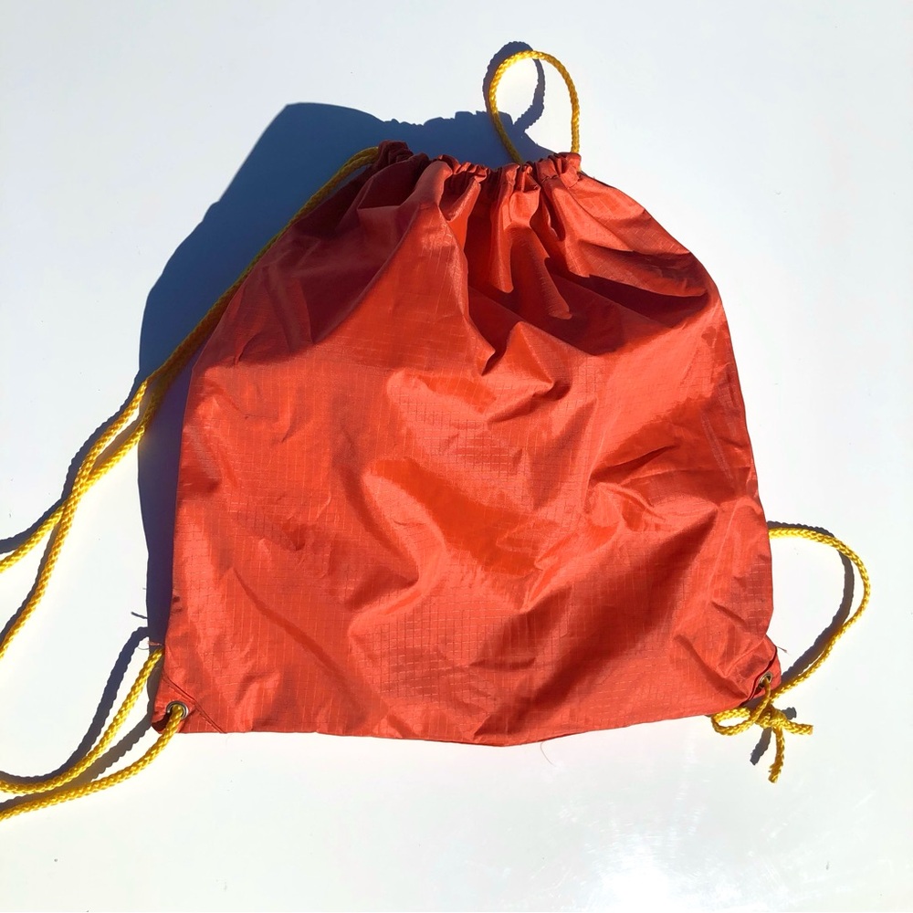 Draw String Backpack Orange And Yellow - Picture 11 of 14